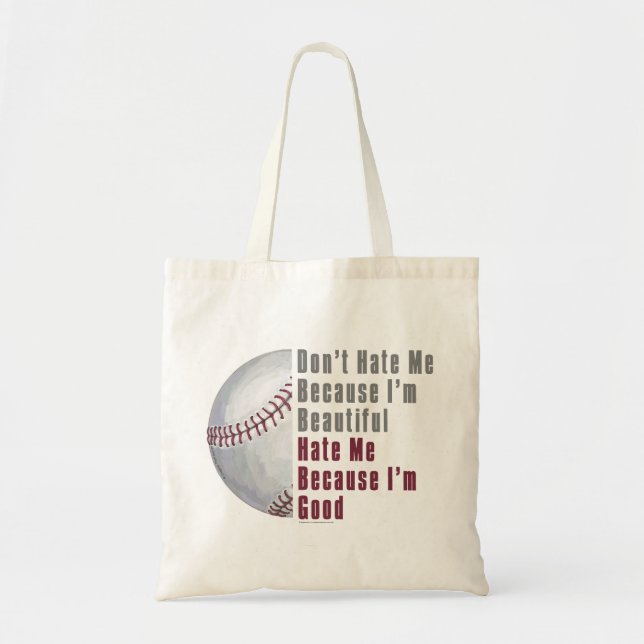 Bolsa Tote Sou Bonita, Sou Boa Beisebol (Frente)