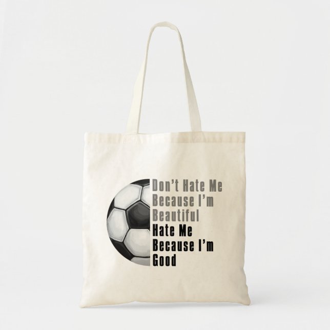 Bolsa Tote Sou Bonita, Sou Boa Bola De Futebol (Frente)