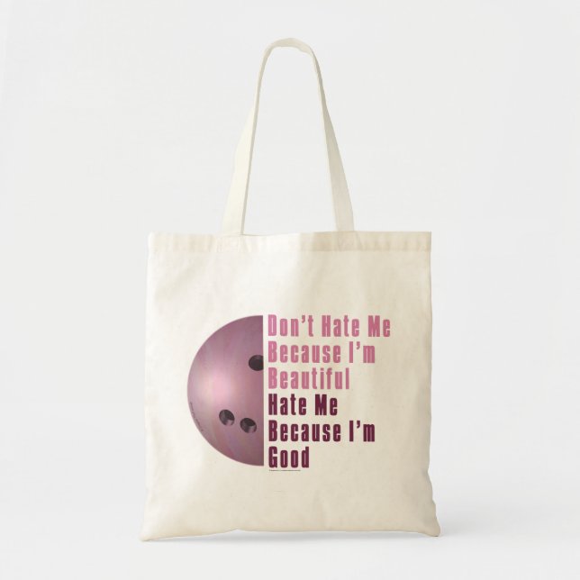 Bolsa Tote Sou Bonita, Sou Boa Rosa De Boliche (Frente)