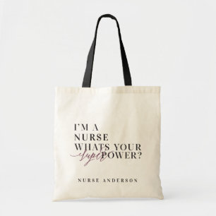Bolsa Tote Sou enfermeira, qual é o seu super poder?