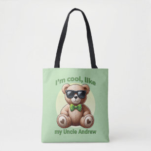 Bolsa Tote Sou Legal Teddy Bear com Arco Verde Personalizável