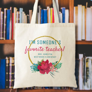 Bolsa Tote Sou o professor favorito docente moderno presente