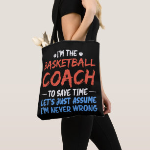 Bolsa Tote Sou o treinador de basquete para poupar tempo no j