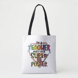 Bolsa Tote Sou professor O que é o seu super poder, professor