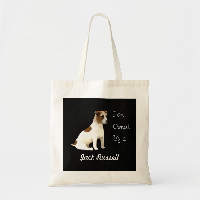 Bolsa Tote Sou propriedade de um Jack Russell (Frente)