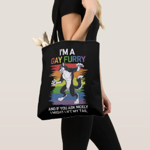 Bolsa Tote Sou um Gay Fox Rainbow LGBTQ Pride