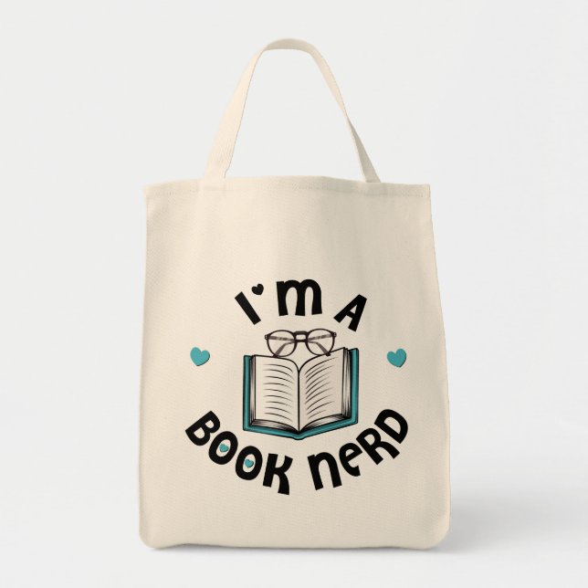 Bolsa Tote Sou um Nerd de Livro (Frente)