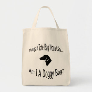 Bolsa Tote Sou um Saco de Texto Escuro Cachorro