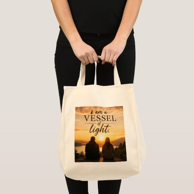 Bolsa Tote Sou um Vaso de Luz (Frente (produto))