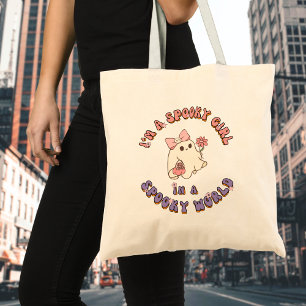 Bolsa Tote Sou uma garota assustadora num fantasma do Mundo S
