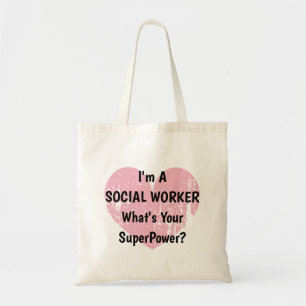 Bolsa Tote Sou uma trabalhadora social qual é sua superpotênc