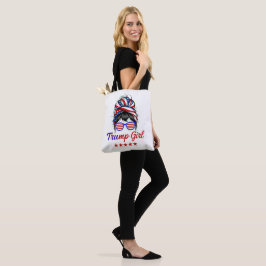 Bolsa Tote Sou uma Trump Girl, Messy Bun Election 2024