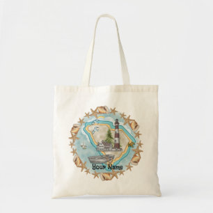 Bolsa Tote South Carolina Shells Lighthouse