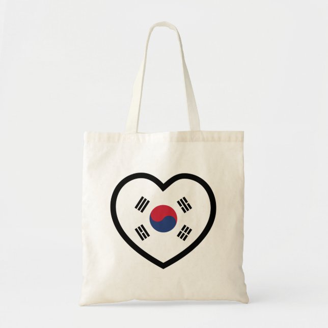 Bolsa Tote South Korea Flag Heart (Frente)