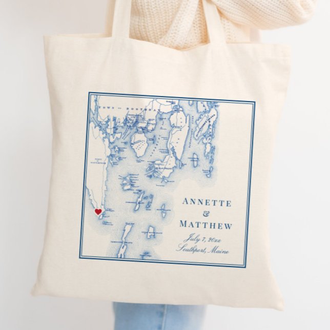 Bolsa Tote Southport Boothbay Harbour Maine Wedding BoWelcome (This Southport Maine wedding welcome tote bag is perfect for your Newagen Seaside Inn wedding)