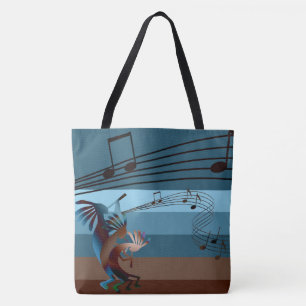 Bolsa Tote Southwest Kokopelli Music All-Over-Impressão Lg B
