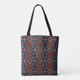 Bolsa Tote Southwestern Symmetrical Tiled Pattern Line Art