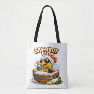 Bolsa Tote Spa-rrrot Day Funny Parrot Spa Relax Design