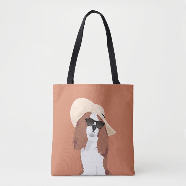 Bolsa Tote Spaniel de rei descuidado Charles das férias (Frente)