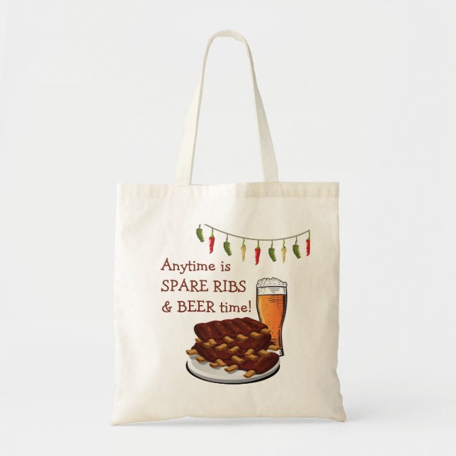 BOLSA TOTE SPARE RIBS & BEER ANYTIME DIVERSÃO (Frente)