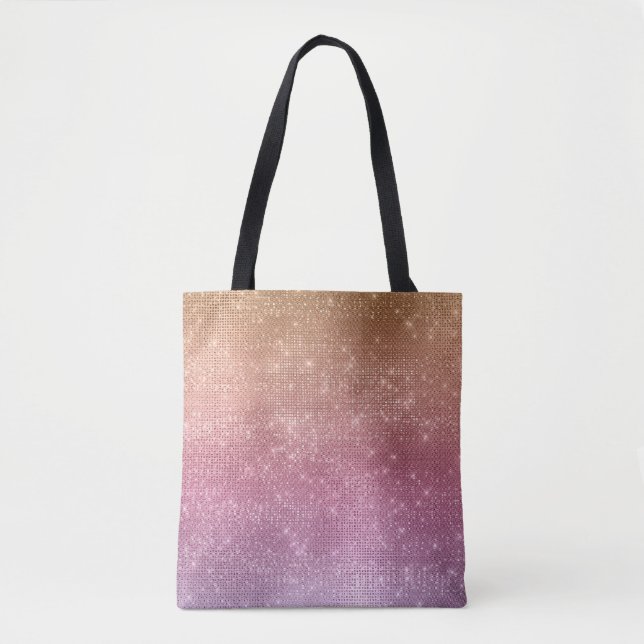 Bolsa Tote Sparkle roxo, cor-de-rosa, rosa Dourado (Frente)