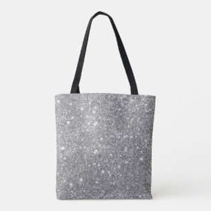 Bolsa Tote Sparkles de prata do brilho