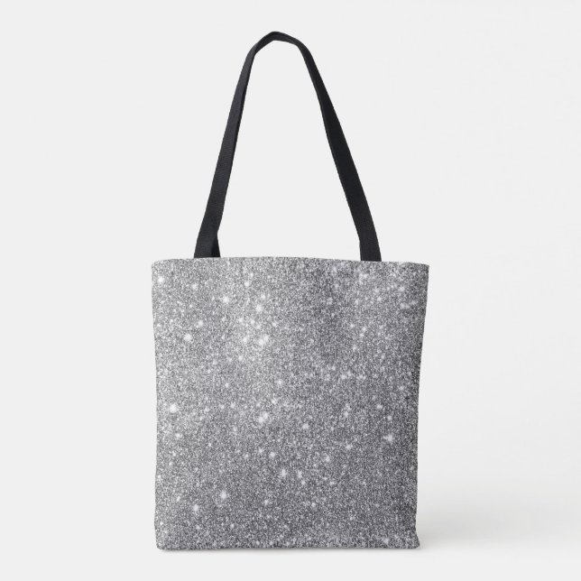 Bolsa Tote Sparkles de prata do brilho (Verso)
