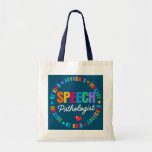 Bolsa Tote Speech Therapy Therapist SLP LIFE Speech<br><div class="desc">Speech Therapy Therapist SLP LIFE Speech Pathologist Squad Gift. Perfect gift for your dad,  mom,  papa,  men,  women,  friend and family members on Thanksgiving Day,  Christmas Day,  Mothers Day,  Fathers Day,  4th of July,  1776 Independent day,  Veterans Day,  Halloween Day,  Patrick's Day</div>