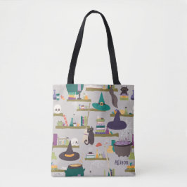 Bolsa Tote Spellcaster Shelves Witch Halloween