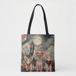 Bolsa Tote Sphynx Cat Halloween Spooky