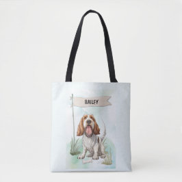 Bolsa Tote Spinone Italiano Watercolor Personalized Dog