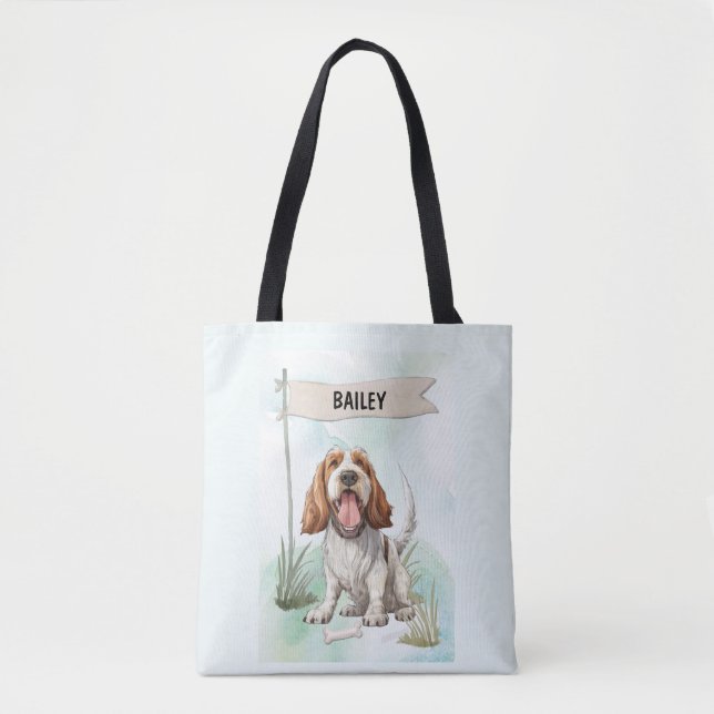 Bolsa Tote Spinone Italiano Watercolor Personalized Dog (Frente)