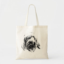 Bolsa Tote Spinone Tote Bag – Minimalist Dog Head Sketch