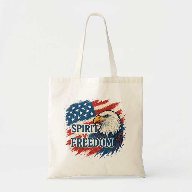 Bolsa Tote Spirit of American Freedom –Design for 4th of July (Frente)