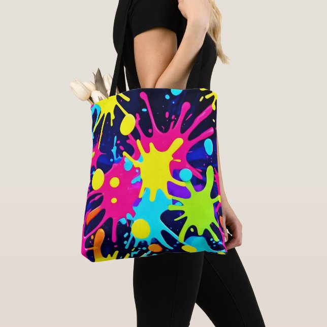 Bolsa Tote Splash de Cores Vibrante (Close Up)