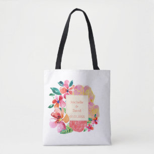 Bolsa Tote Splash Floral Tropical do Havaí Personalizado