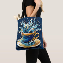 Bolsa Tote Splash Oceânico de Café