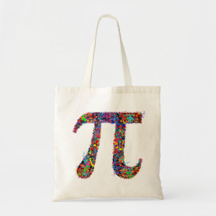 Bolsa Tote Splatter da pintura da ação do símbolo do Pi