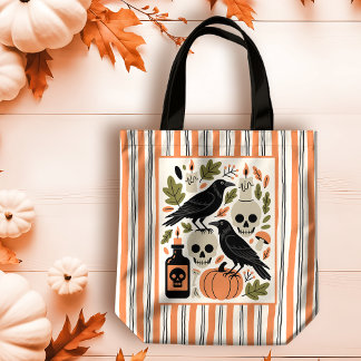 Bolsa Tote Spooky Folk Art Festivo Halloween