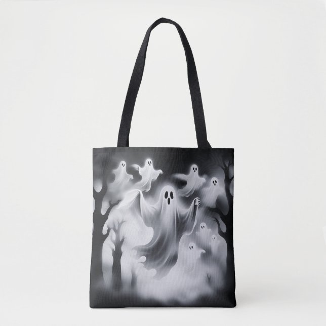 Bolsa Tote Spooky Ghosts Graveyard Personalizado (Frente)