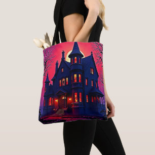Bolsa Tote Spooky Haunted House em Dusk Design