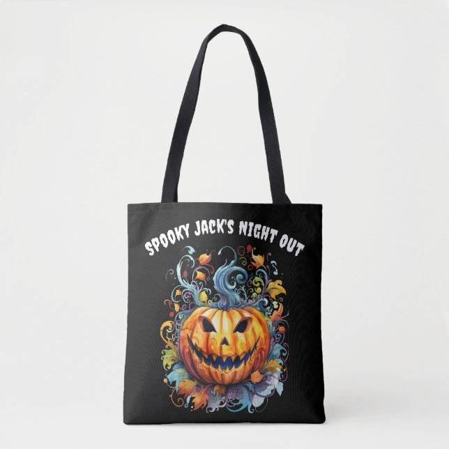 Bolsa Tote Spooky Jack-O-Lantern (Frente)