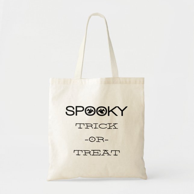 Bolsa Tote Spooky Typografia Halloween Bag (Frente)