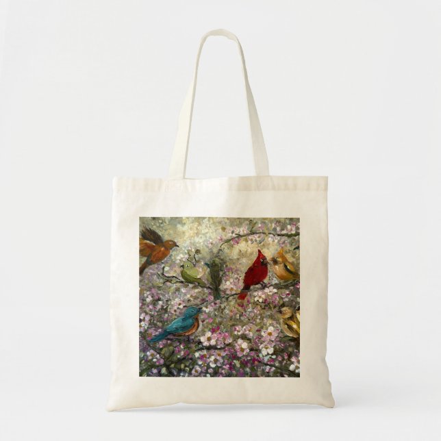 Bolsa Tote Spring Meet: Colorful Songbirds Bird Lovers Gifts (Frente)