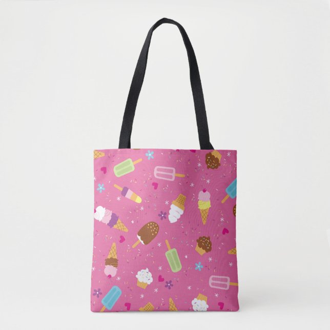 Bolsa Tote Sprinkles, cupcakes, ice cream, and popsicles scat (Frente)