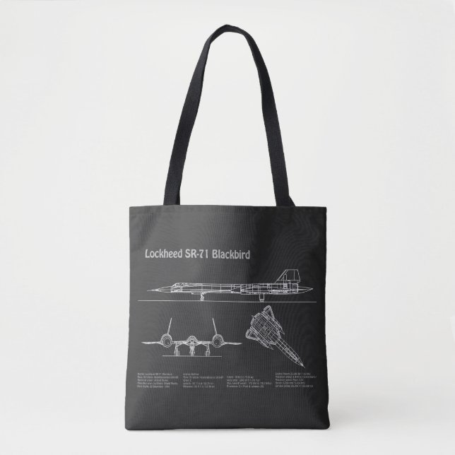 Bolsa Tote SR-71 Blackbird - Planos de bordo PD (Frente)