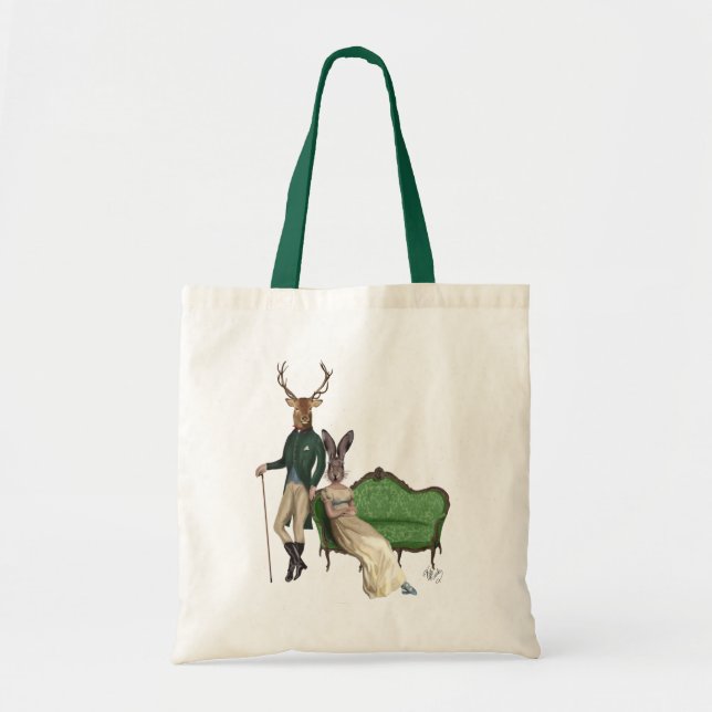 Bolsa Tote Sr. Deer e Sra. Rabbit (Frente)