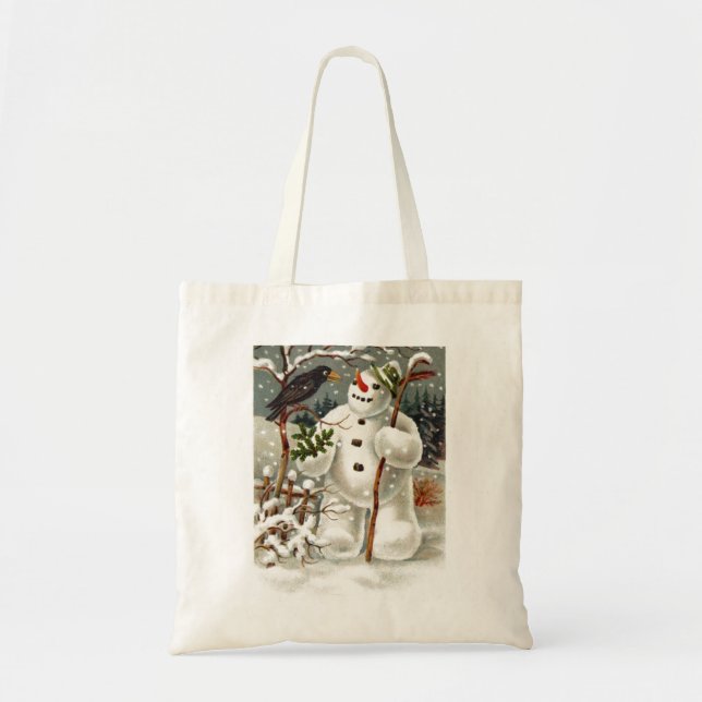 Bolsa Tote Sr. Snowman e Sr. Crow (Frente)