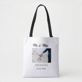 Bolsa Tote Sr. & Sra. adicionar nome da família data ano casa