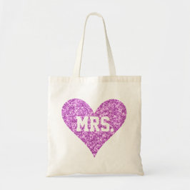 Bolsa Tote Sra. - Coração brilhante cor-de-rosa